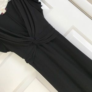3/$10 LBD with knit detail vee front and tie back